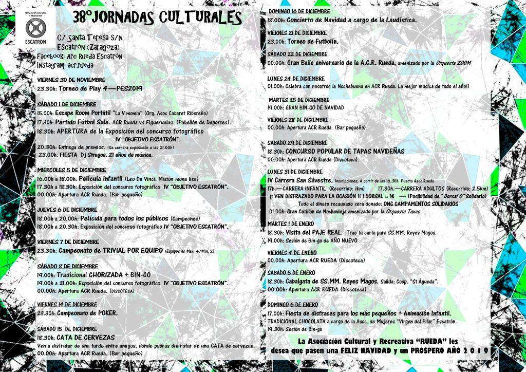 Actividades 30 Jornadas Culturales ACR Rueda